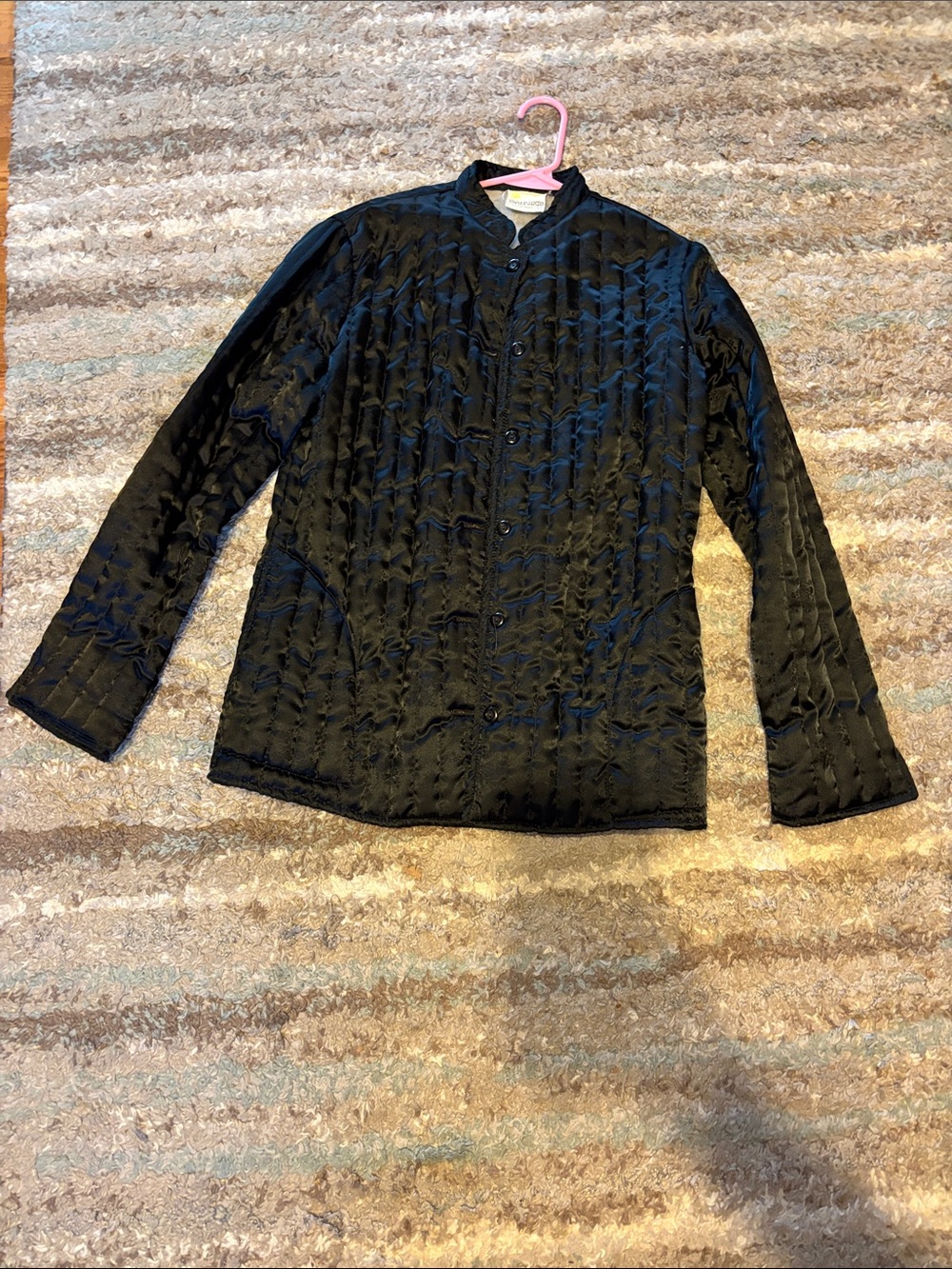 Laguna B Black Quilted Button-Up Shirt Jacket